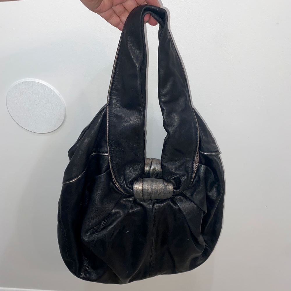 Kooba Carly Shoulder Bag Black/Pewter